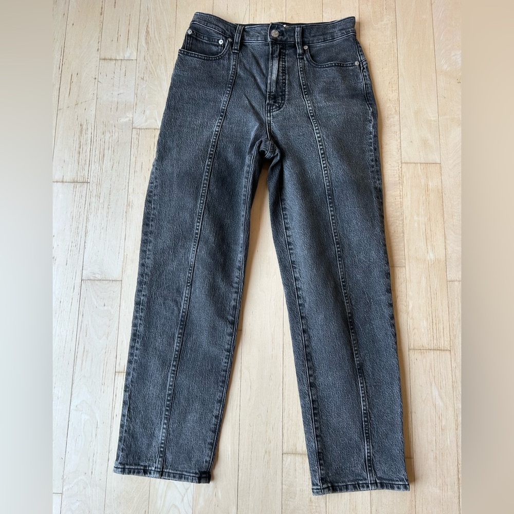Madewell The Perfect Vintage Straight Jean in Meaford Wash: Seamed Edition Sz 26 - Picture 5 of 16
